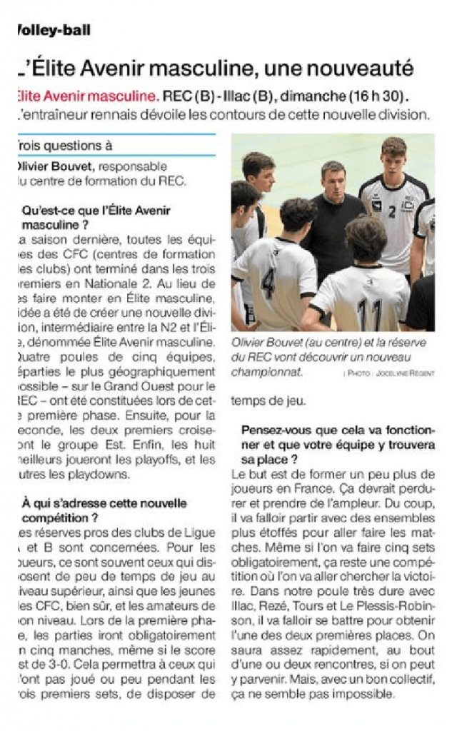 15.09.2022 Elite Avenir Journal Ouest France