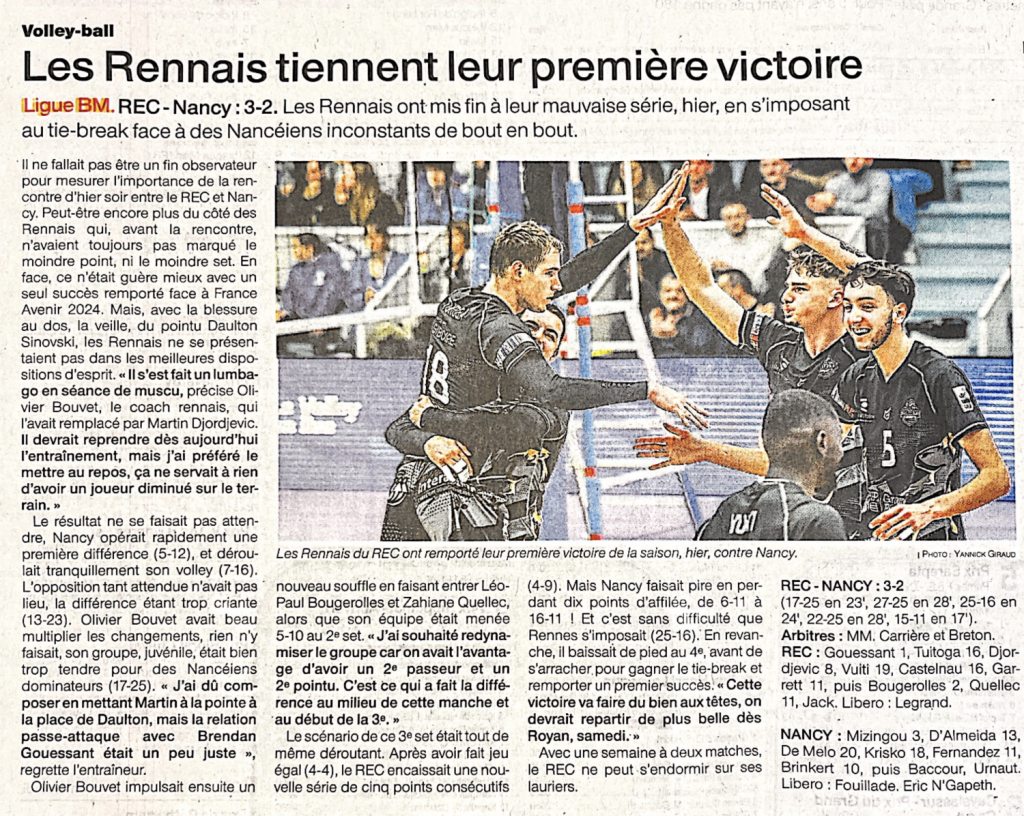 Article Ouest France Rec Nancy 1