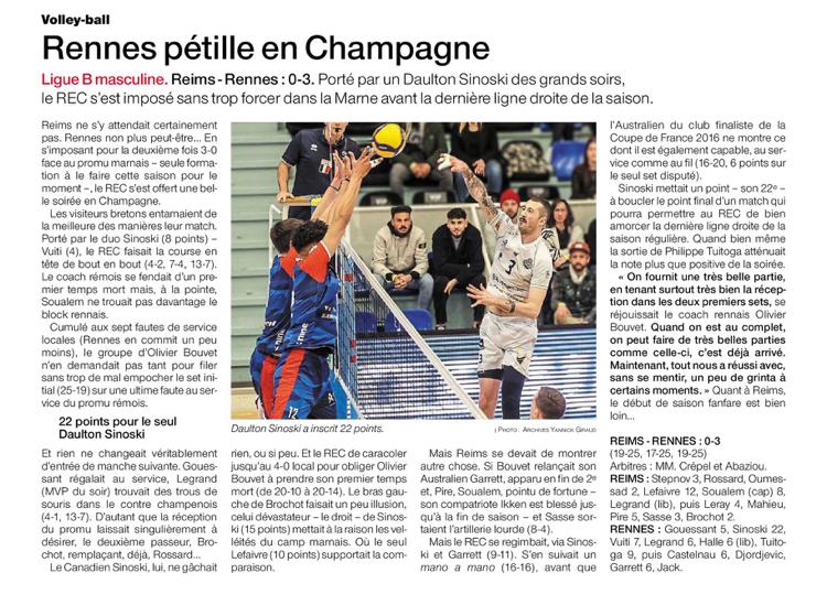 Rec Volley Reims Resume Ouest France 